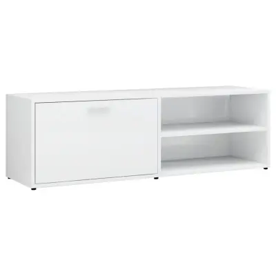 vidaXL TV omarica visok sijaj bela 120x34x37 cm iverna plošča