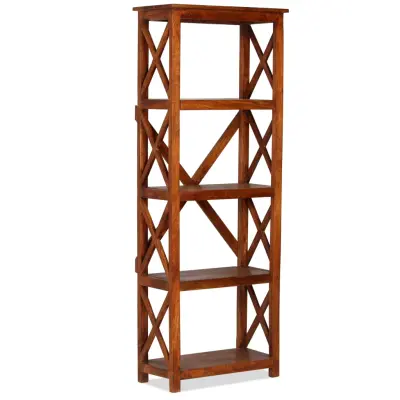 vidaXL Knjižna polica trden akacijev les medena 60x30x160 cm