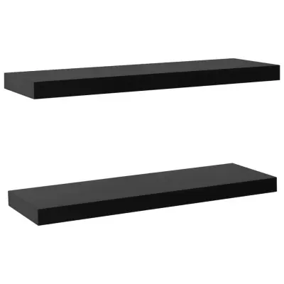vidaXL Viseče stenske police 2 kosa črne 80x20x3,8 cm