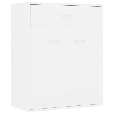 vidaXL Komoda bela 60x30x75 cm iverna plošča