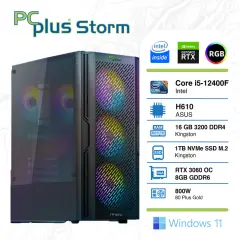 PCPLUS Storm i5-12400F/16GB/1TB/NVMe SSD 1TB/GeForce RTX 3060 OC 8GB RGB Windows 11 Home gaming namizni računalnik