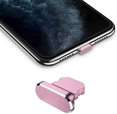 Cadorabo Zaščitni pokrovček, združljiv z Apple iPhone v roza - čep za zaščito prahu za polnjenje vrat za prah proti prahu