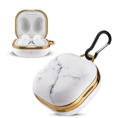 CADORABO CASE, združljiv s Samsung Galaxy Buds Pro / Live / Buds 2 - Oblikovanje belega marmorja - tragbare IMD Kopfhă¶rer Schutzhăľlle Case