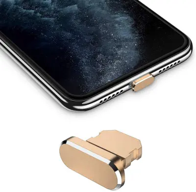 Cadorabo Zaščitni pokrovček, združljiv z Apple iPhone v Gold - Prug za zaščito pred praho