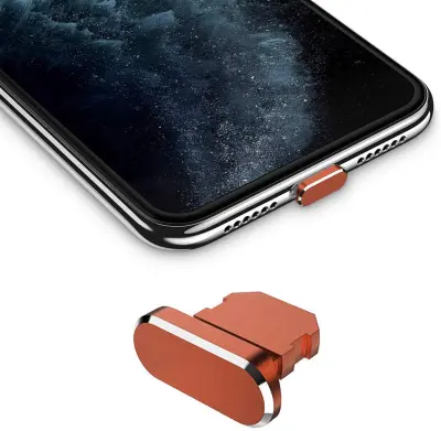Cadorabo Zaščitni pokrovček, združljiv z Apple iPhone v Orange - Prug za zaščito pred praho