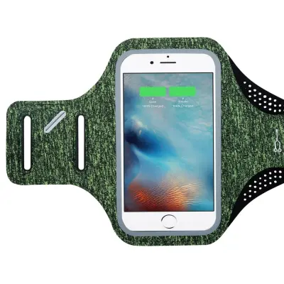 Cadorabo Sport Arm Torka za mobilne telefone od 4,7 do 6,0 palca v zeleni - Sport zapestni zapestni pas za torbico za mobilne telefone z zaprtjem Velc