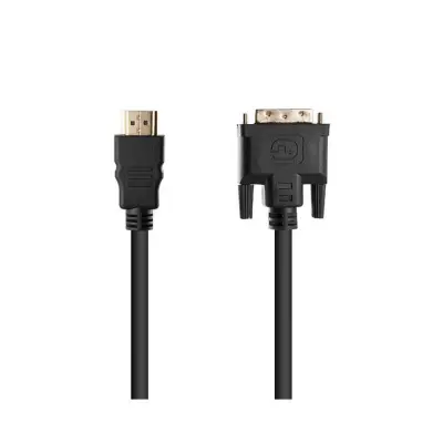 Cadorabo 2 M HQ HDMI do DVI kabel High Speed ​​- 3D Ready - HDMI do DVI adapter kabel z zlatim priključkom v črni barvi