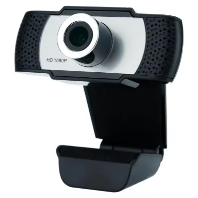 Spletna kamera Cadorabo 1080p v črni barvi - z mikrofona USB 2.0 spletna kamera z vrtečim se posnetek za video klice, spletne konference, prenos v živ