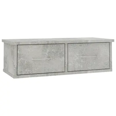 vidaXL Stenska polica s predali betonsko siva 60x26x18,5 cm