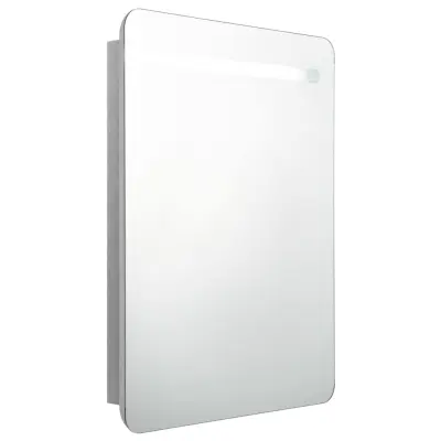 vidaXL LED kopalniška omarica z ogledalom betonsko siva 60x11x80 cm