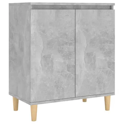 vidaXL Komoda z lesenimi nogami betonsko siva 60x35x70cm iverna pl.