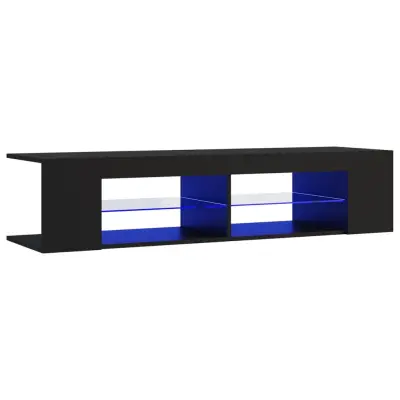 vidaXL TV omarica z LED lučkami črna 135x39x30 cm
