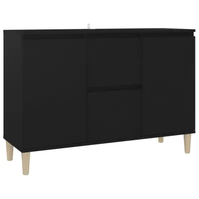 vidaXL Komoda črna 101x35x70 cm inženirski les