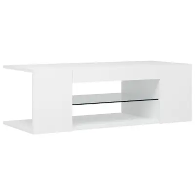 vidaXL TV omarica z LED lučkami bela 90x39x30 cm