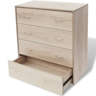 vidaXL Predalnik s 4 predali 60x30,5x71 cm barva hrasta