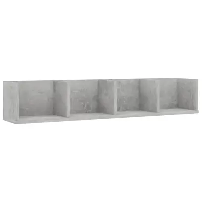 vidaXL Stenska polica za CD plošče betonsko siva 100x18x18 cm
