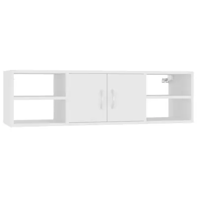 vidaXL Stenska polica bela 102x30x29 cm inženirski les