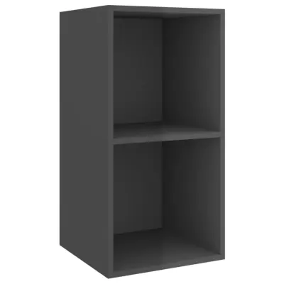 vidaXL Stenska TV omarica visok sijaj siva 37x37x72 cm iverna plošča