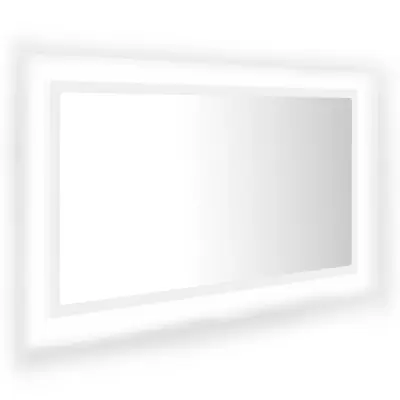vidaXL LED kopalniško ogledalo belo 80x8,5x37 cm akril