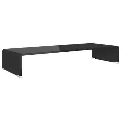 vidaXL Stojalo za TV / ekran stekleno črno 80x30x13 cm