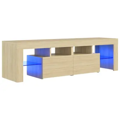 vidaXL TV omarica z LED lučkami sonoma hrast 140x36,5x40 cm