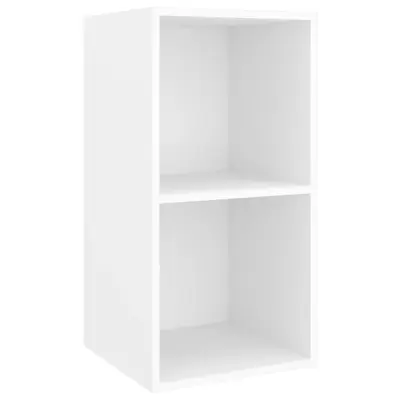 vidaXL Stenska TV omarica bela 37x37x72 cm iverna plošča