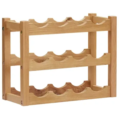vidaXL Stojalo za vino za 12 steklenic 47x21x36 cm trdna hrastovina