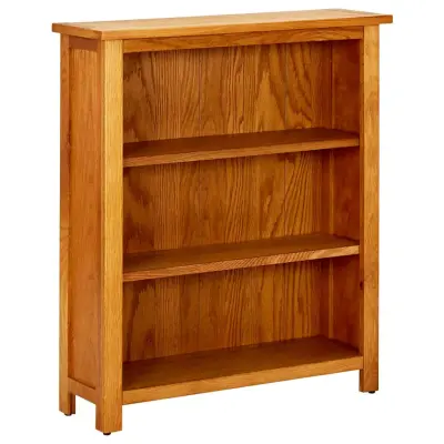 vidaXL Knjižna omara 3-nadstropna 70x22,5x82 cm trdna hrastovina