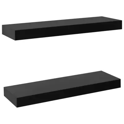 vidaXL Viseče stenske police 2 kosa črne 40x20x3,8 cm
