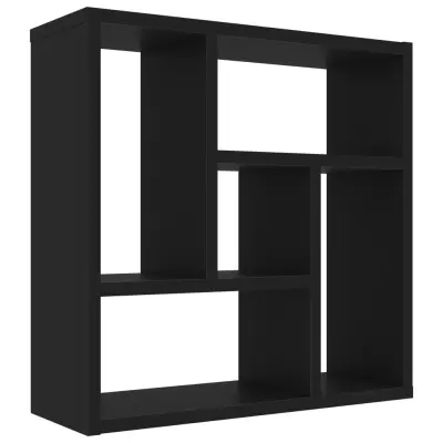 vidaXL Stenska polica črna 45,1x16x45,1 cm inženirski les