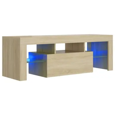 vidaXL TV omarica z LED lučkami sonoma hrast 120x35x40 cm