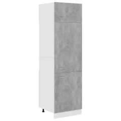 vidaXL Omara za hladilnik betonsko siva 60x57x207 cm iverna plošča