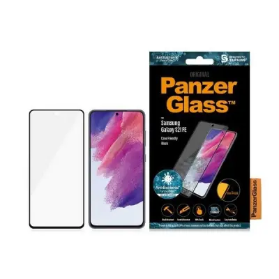 PANZERGLASS KALJENO ANTIBAKTERIJSKO STEKLO ZA SAMSUNG GALAXY S21 FE Z OKVIROM