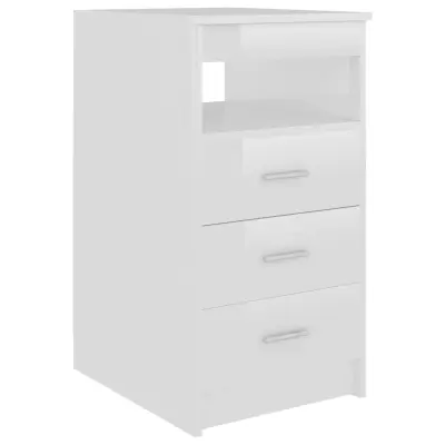vidaXL Omarica s predali visok sijaj bela 40x50x76 cm konstruiran les