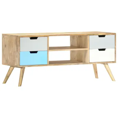 vidaXL TV omarica 110x35x48 cm trden mangov les