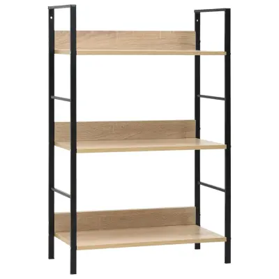 vidaXL Knjižna polica 3-nadstropna hrast 60x27,6x90,5 cm inž. les