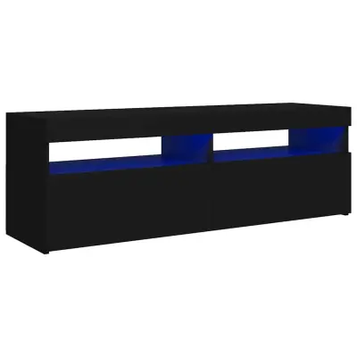 vidaXL TV omarica z LED lučkami črna 120x35x40 cm