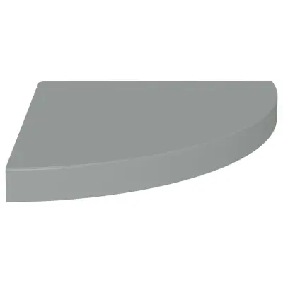 vidaXL Kotna polica siva 35x35x3,8 cm MDF