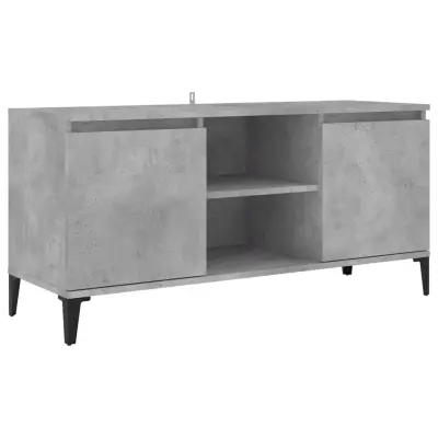 vidaXL TV omarica s kovinskimi nogami betonsko siva 103,5x35x50 cm