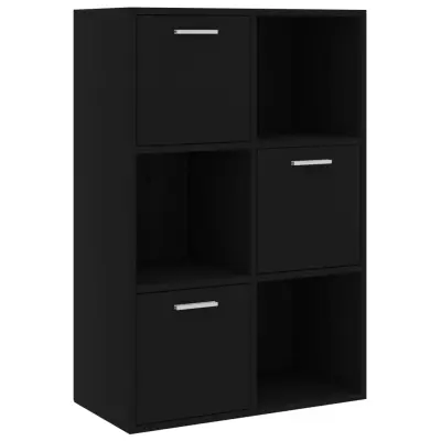vidaXL Omara za shranjevanje črna 60x29,5x90 cm iverna plošča
