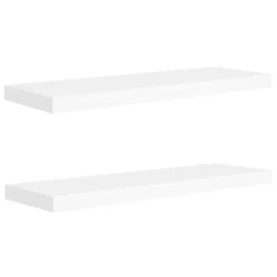 vidaXL Stenske police 2 kosa bele 80x23,5x3,8 cm MDF
