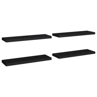 vidaXL Stenske police 4 kosi črne 80x23,5x3,8 cm MDF