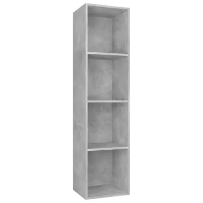vidaXL Knjižna / TV omara betonsko siva 36x30x143 cm iverna plošča