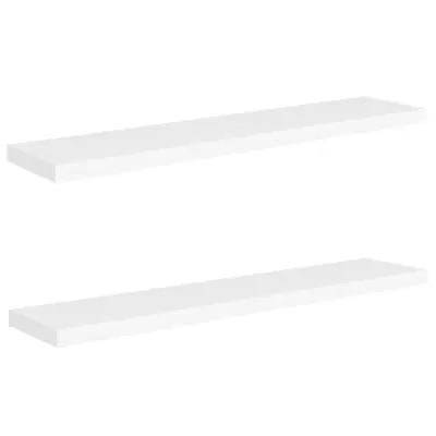 vidaXL Stenske police 2 kosa bele 120x23,5x3,8 cm MDF