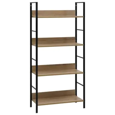vidaXL Knjižna polica 4-nadstropna hrast 60x27,6x124,5 cm inž. les