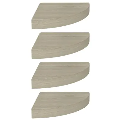 vidaXL Kotne police 4 kosi barva hrasta 25x25x3,8 cm MDF