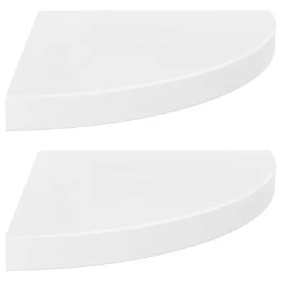 vidaXL Kotne police 2 kosa visok sijaj bele 35x35x3,8 cm MDF