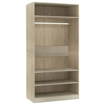 vidaXL Garderobna omara sonoma hrast 100x50x200 cm iverna plošča