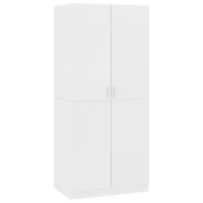 vidaXL Garderobna omara bela 80x52x180 cm iverna plošča