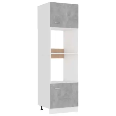 vidaXL Omarica za mikrovalovno pečico betonsko siva 60x57x207 cm